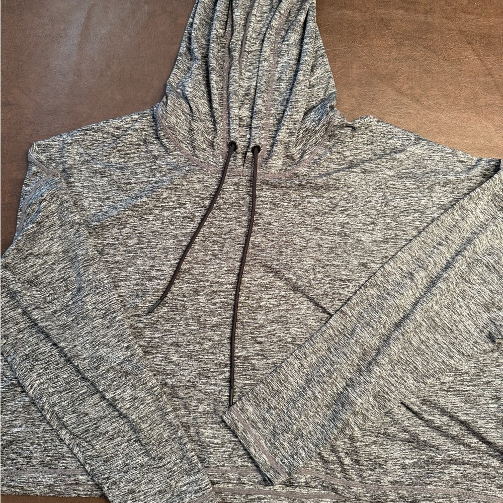 Athleta Black and Gray Cropped Hoodie